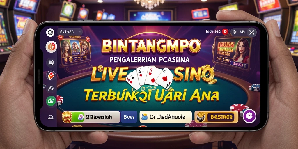 Screenshot gameplay BINTANGMPO menampilkan dealer langsung yang ramah dan interaksi nyata.