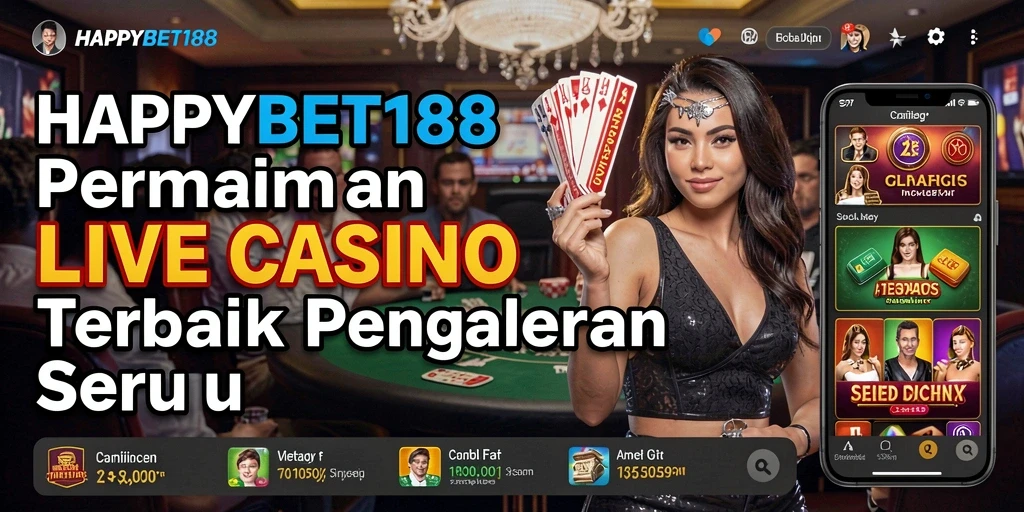 Tampilan gameplay Live Casino di HAPPYBET188 yang memukau dan interaktif.