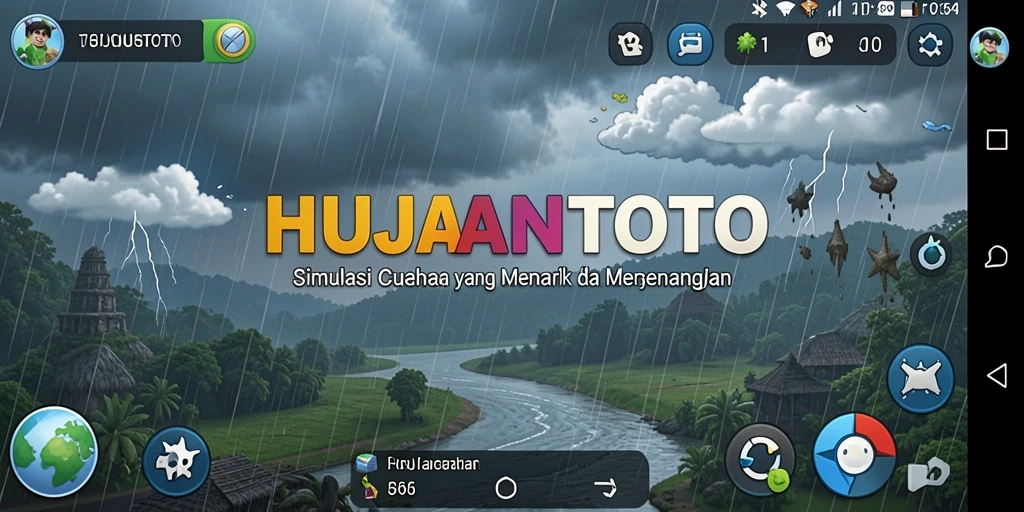 Tampilan menarik dari gameplay simulasi cuaca HUJANTOTO.