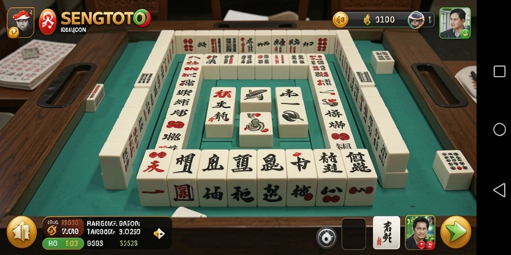 Tangkapan layar menunjukkan gameplay Mahjong yang seru.