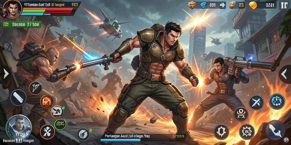 Gameplay YY123 yang menegangkan dan seru di layar.